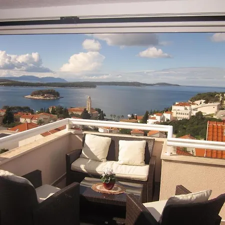 In With Sea View, Terrace, Air Conditioning, Wi-fi 아파트 흐바르